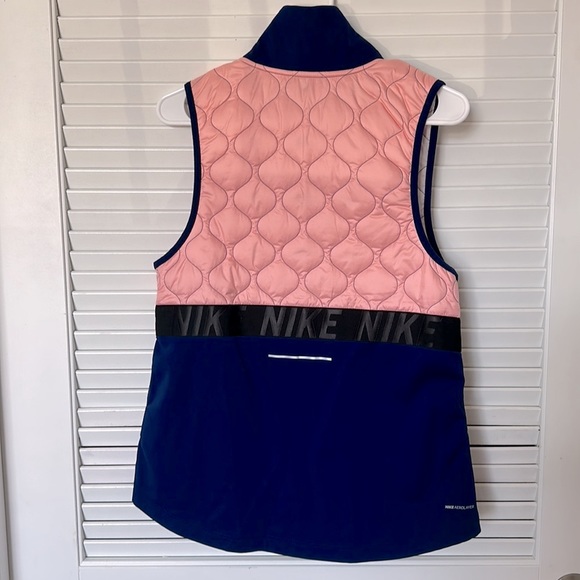 Nike AeroLayer Blue Pink Colorblock Insulated Full-Zip Running Vest Womens - Picture 7 of 7